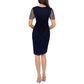 XSCAPE Womens Dress XL / Navy XSCAPE - Embellished V-neck Cocktail and Party Dress