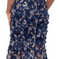 XSCAPE Womens Dress XXL / Navy XSCAPE - Floral Off-the-Shoulder Evening Dress