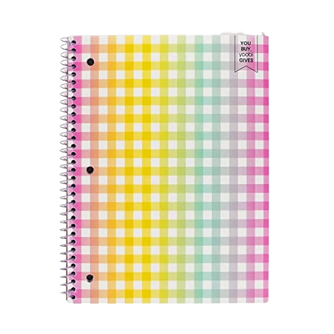 YOOBI Stationery YOOBI - Multicolor Gingham Spiral Notebook