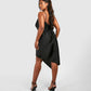 ZOMVA Womens Dress XXL / Black ZOMVA - Strappy Satin Wrap Midi Dress