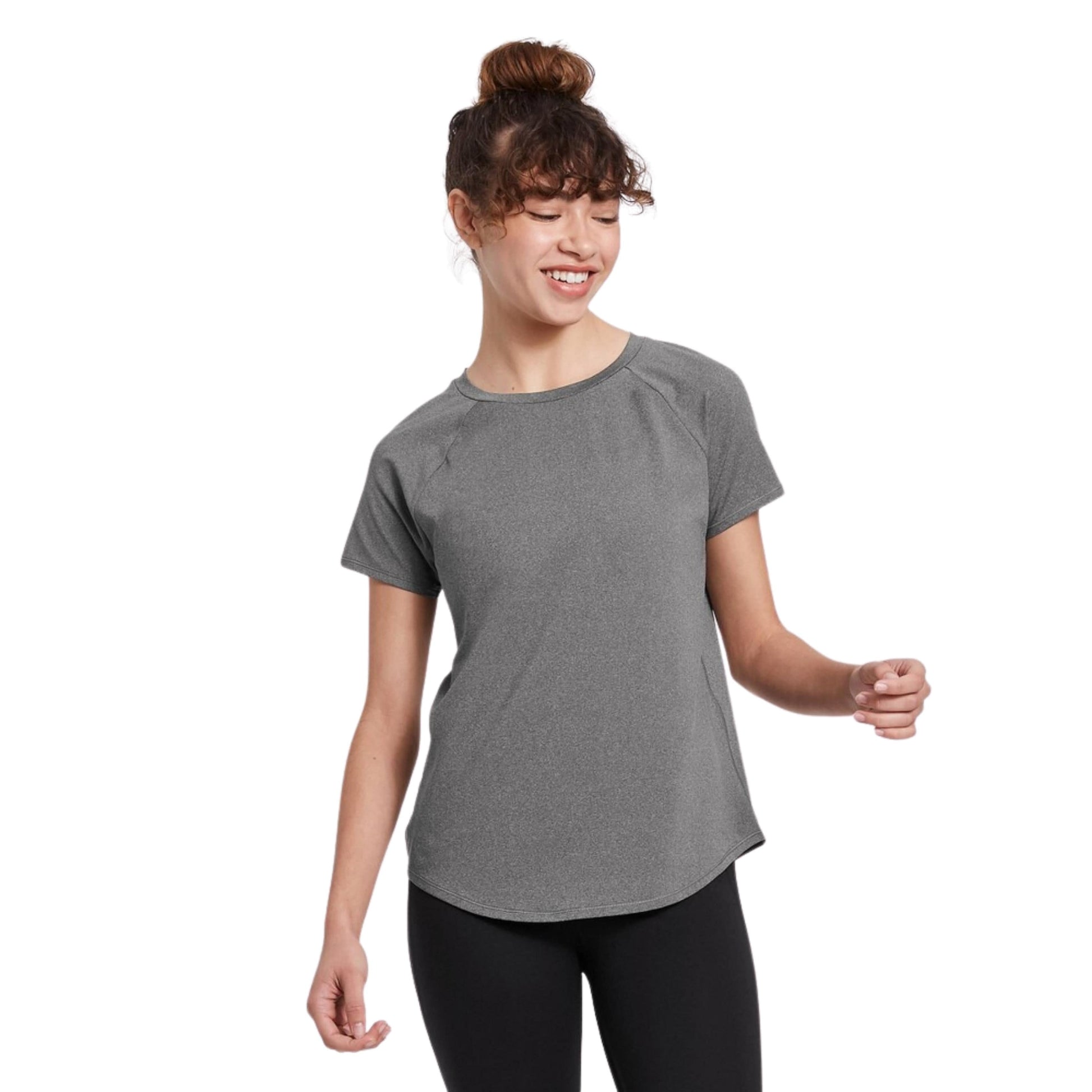 ALL IN MOTION Womens Tops L / Grey ALL IN MOTION - Crewneck Short Sleeve T-Shirt