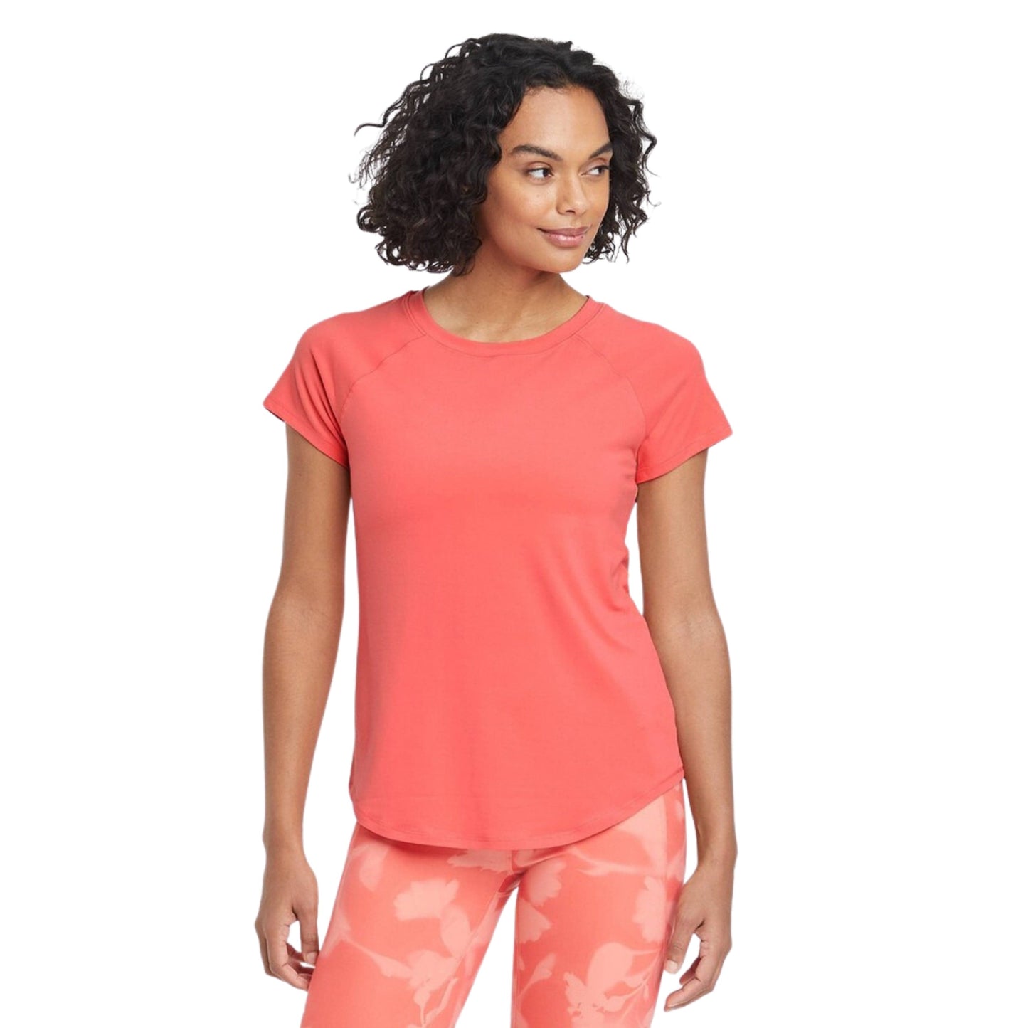 ALL IN MOTION Womens Tops XS / Coral ALL IN MOTION - Crewneck Short Sleeve T-Shirt