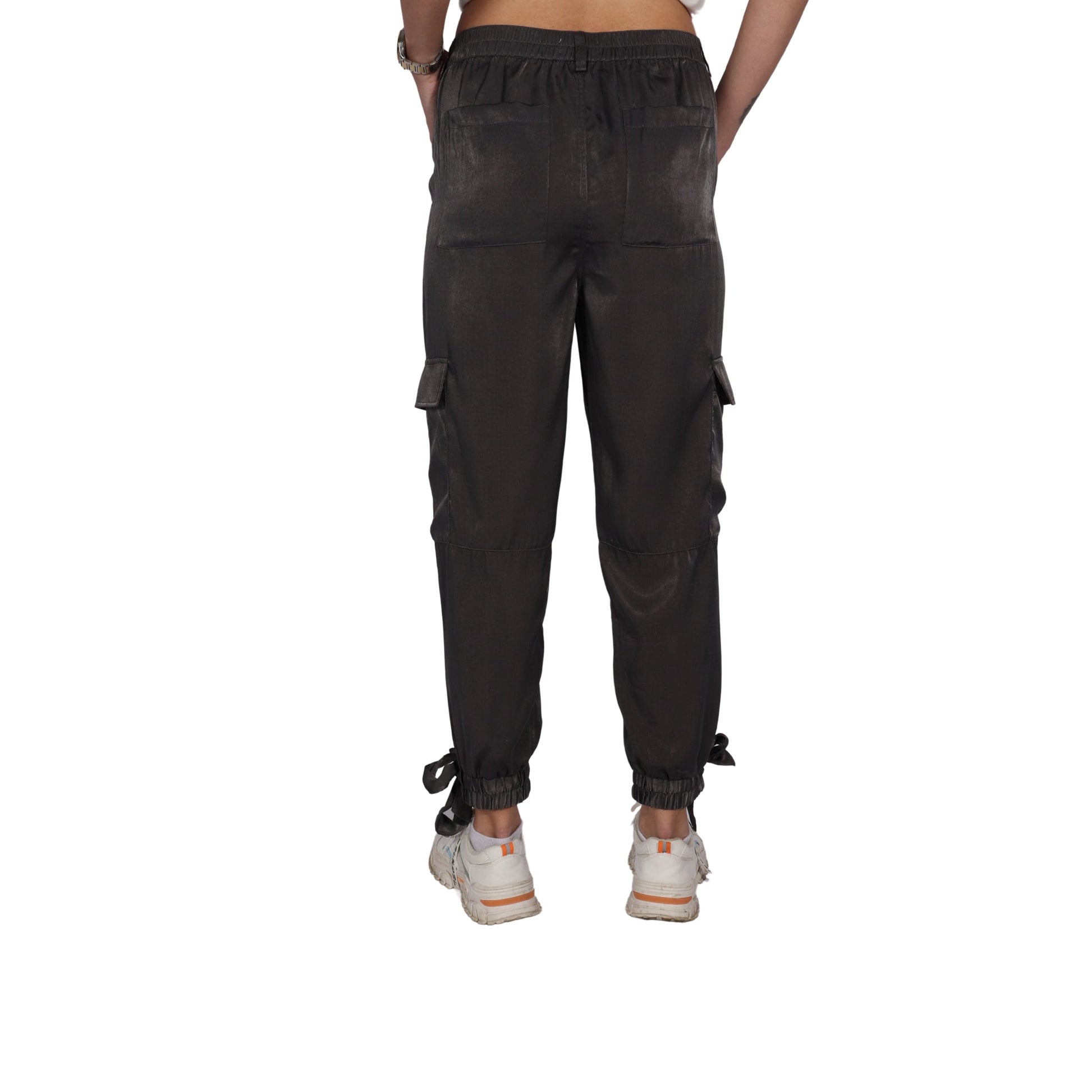 AND NOW THIS Womens Bottoms M / Grey AND NOW THIS - Satin Cargo Pants