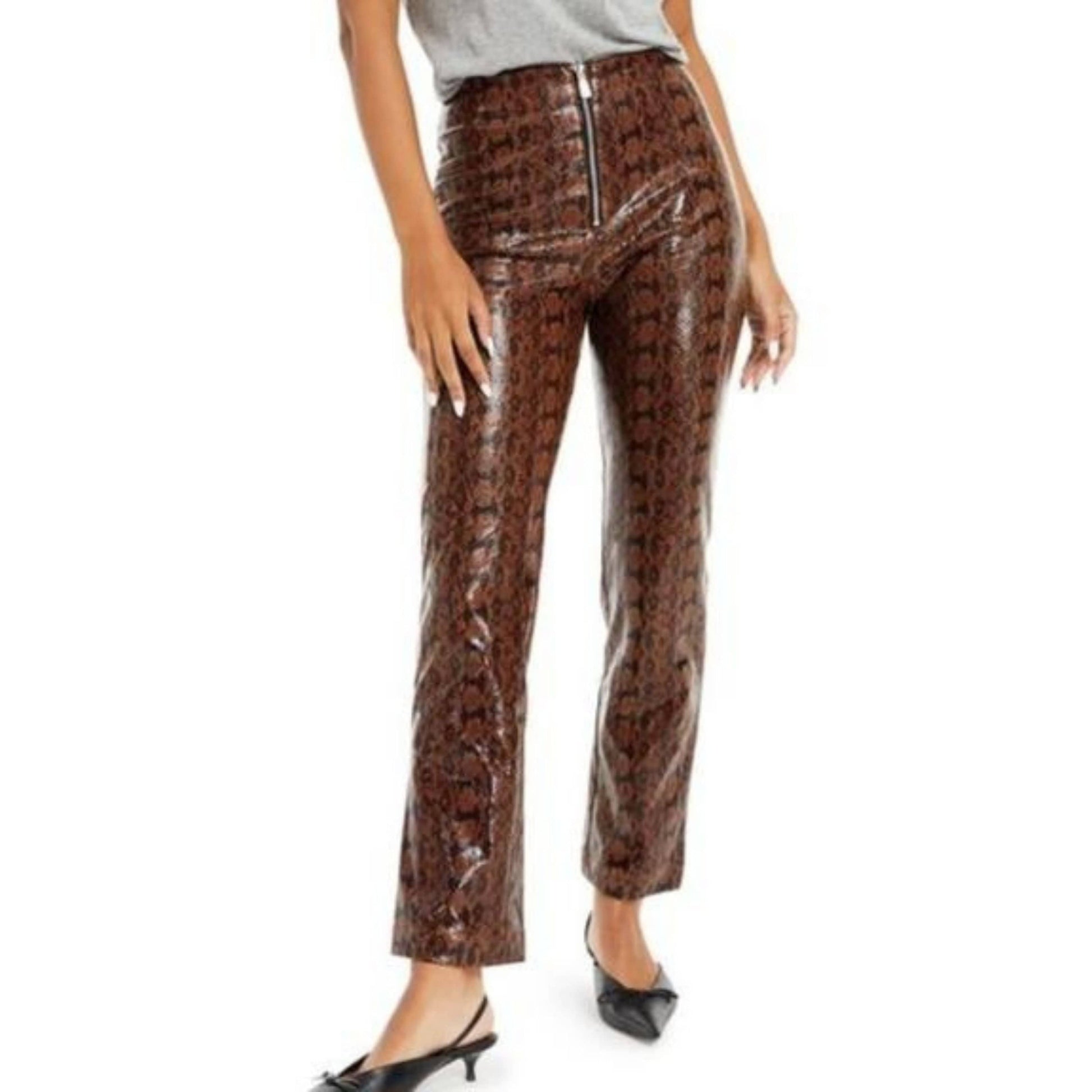 DANIELLE BERNSTEIN Womens Bottoms DANIELLE BERNSTEIN - Faux Snakeskin Pants