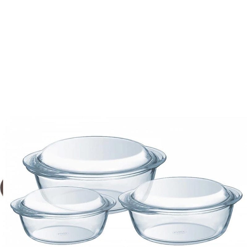 PYREX Kitchenware PYREX - Set Of Essentials Casserole With Lid - 3 Pieces