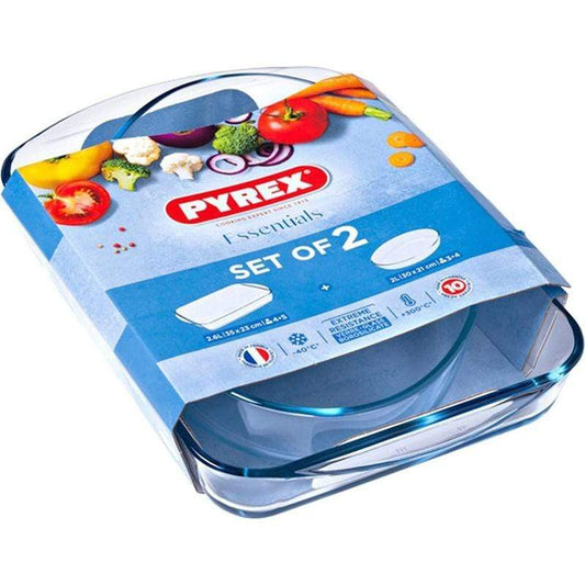 PYREX Kitchenware PYREX - Set of Oval Dish + Rectangular Dish - 2 Pieces