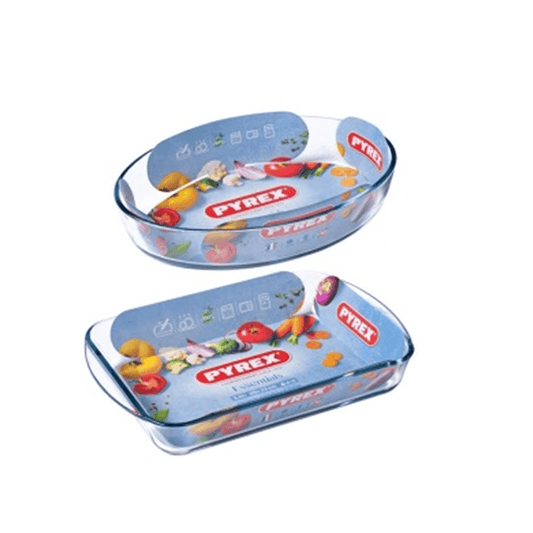 PYREX Kitchenware PYREX - Set of Oval Dish + Rectangular Dish - 2 Pieces