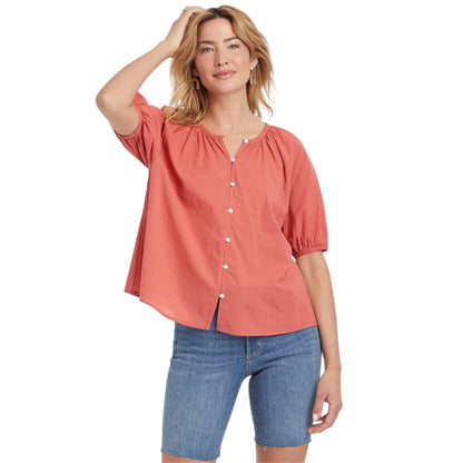 UNIVERSAL THREAD Womens Tops UNIVERSAL THREAD - Puffed Short Sleeve Button-Front Blouse